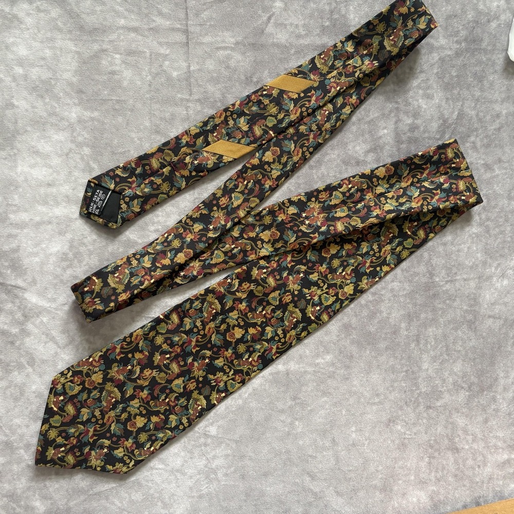 Salvatore‎ Ferragamo Tie Mens One Size Multicolor Floral 100% Silk Woven Italy